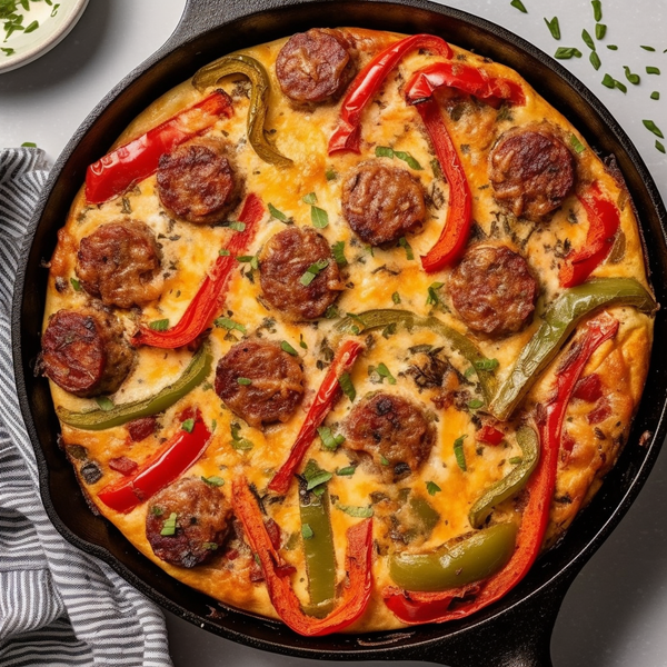Low Carb Egg Sausage Breakfast Pizza