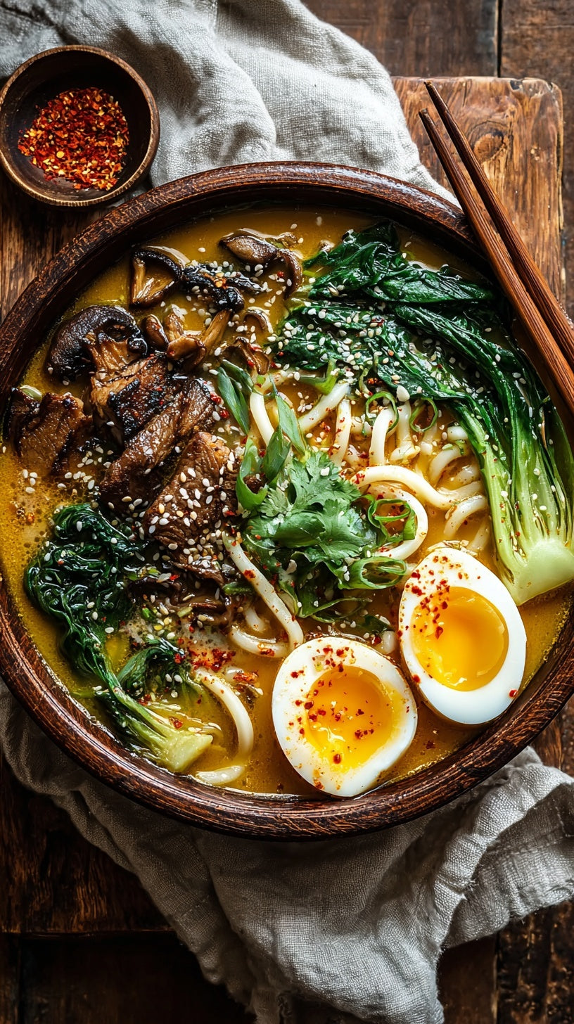 LOW CARB Spicy Coconut Pork Ramen (Keto Noodle Bowl with Comfort
