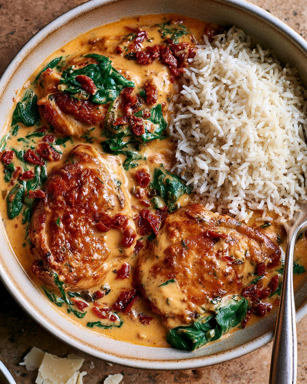 Low Carb Marry Me Chicken with Qetoe Rice
