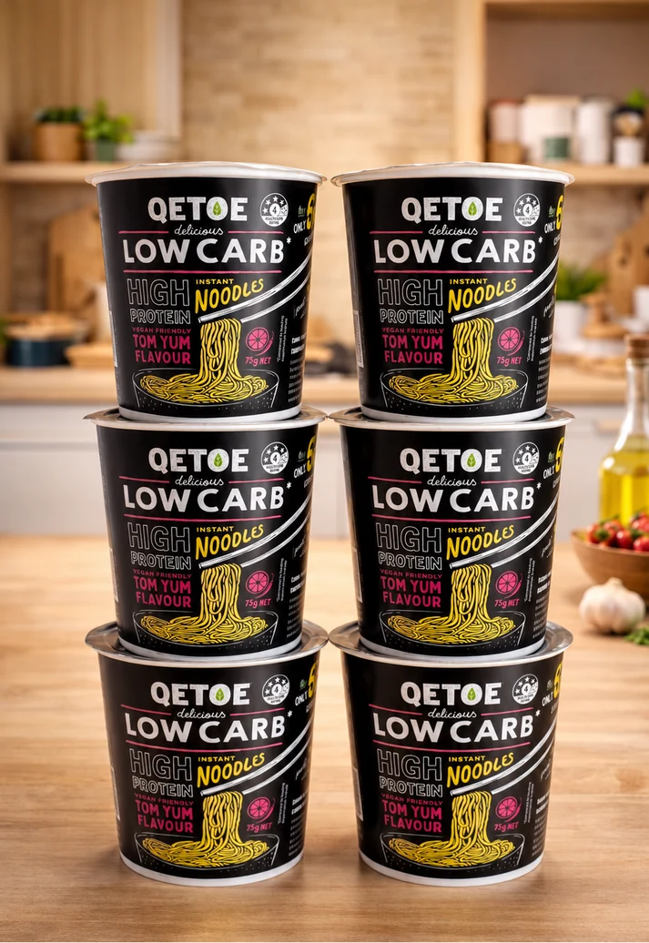 Qetoe Low Carb CUP Noodles - TOM YUM - 12 PACK
