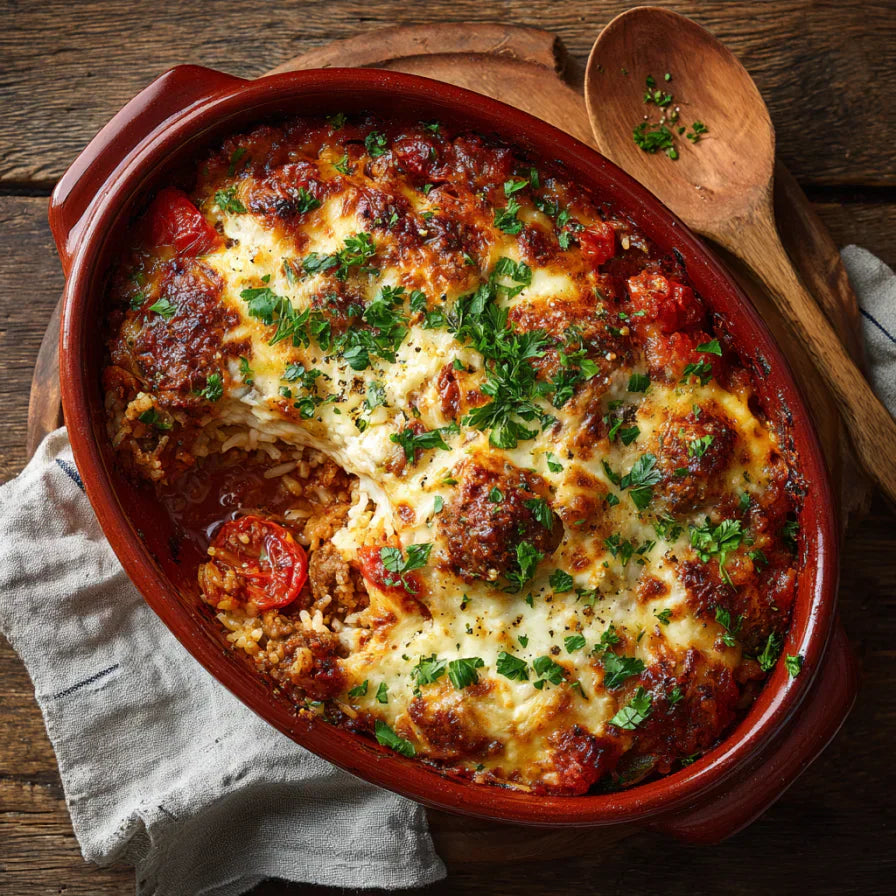 Spicy Sausage & Tomato Rice Bake (Low Carb, High Protein Comfort Food)