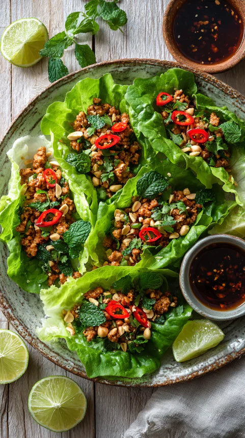 Easy Low Carb Thai Chicken Lettuce Wraps Recipe – Fresh, Healthy & Delicious