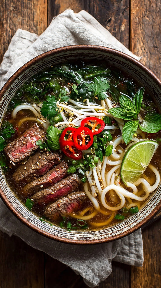 LOW CARB Vietnamese Beef Pho Noodle Soup