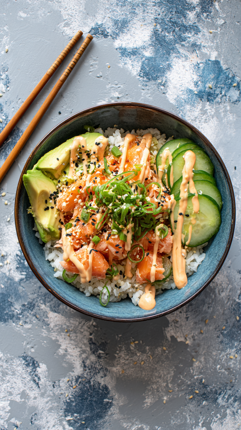 Spicy Salmon Qetoe Low Carb Rice Bowl