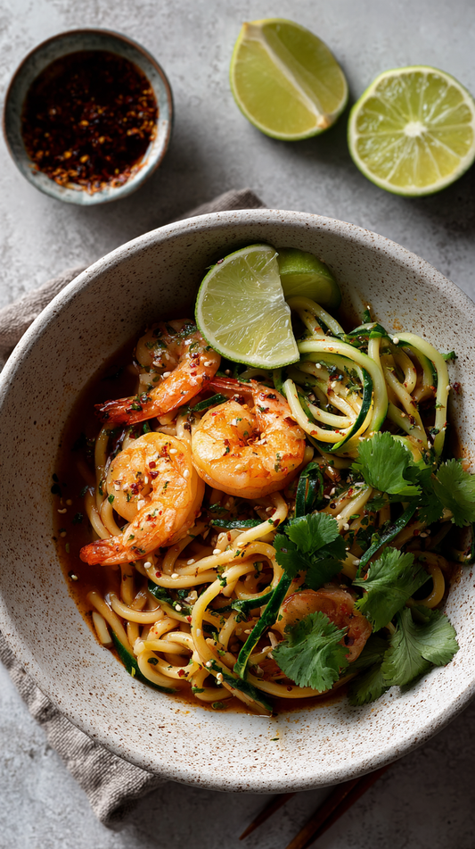 LOW CARB CHILLI LIME PRAWN NOODLE SALAD