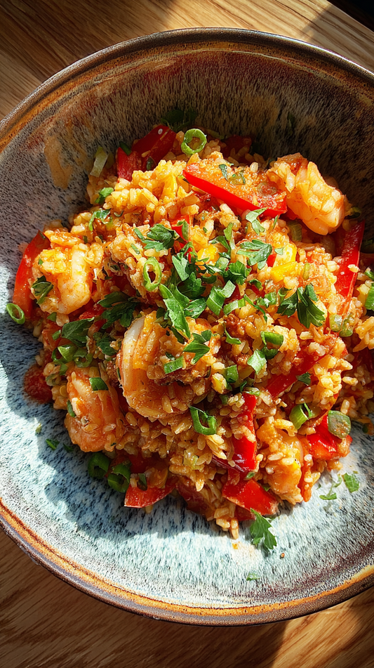 SPICY CHORIZO & SHRIMP JAMBALAYA (QETOE RICE)