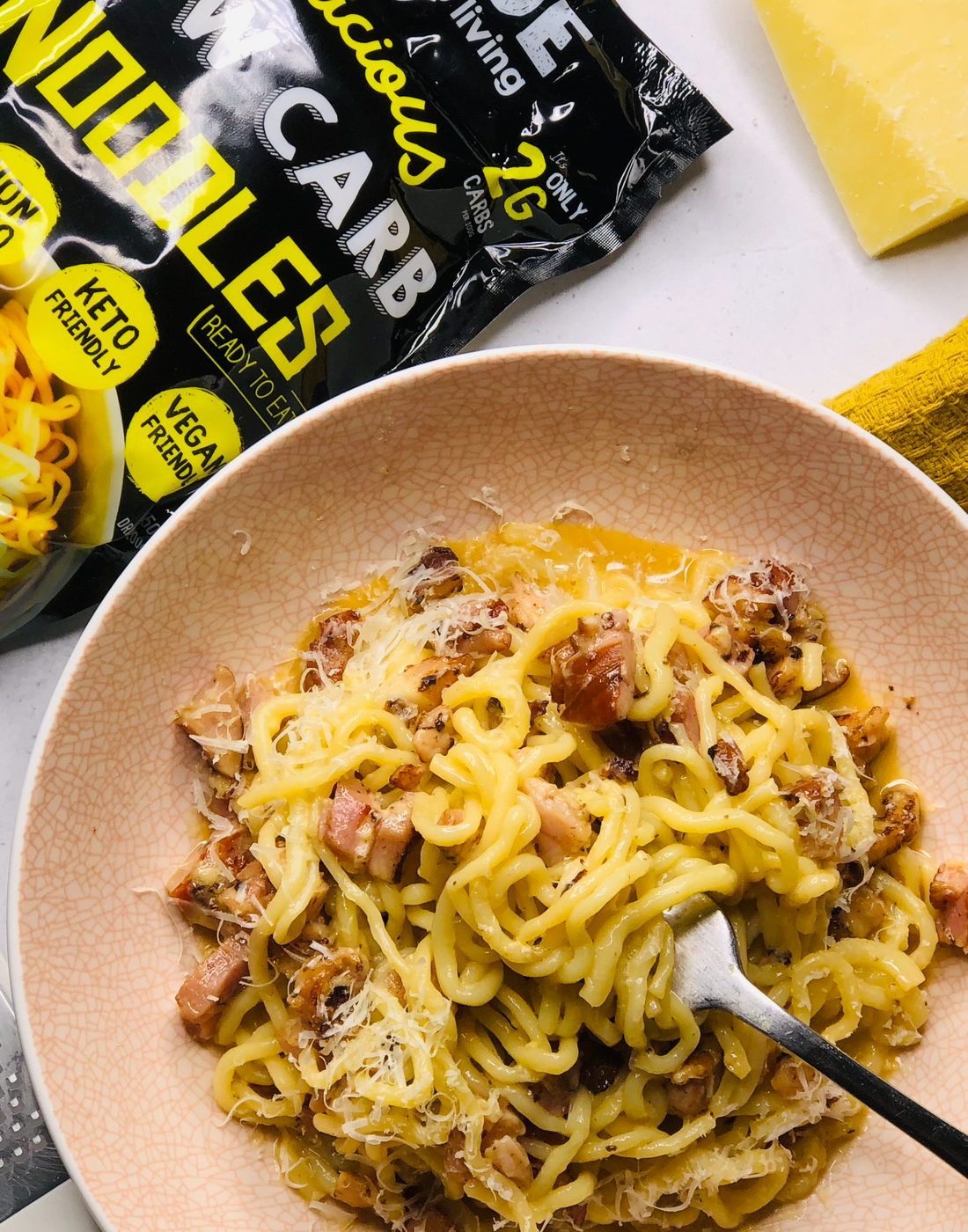 Quick Low-Carb Noodle Carbonara