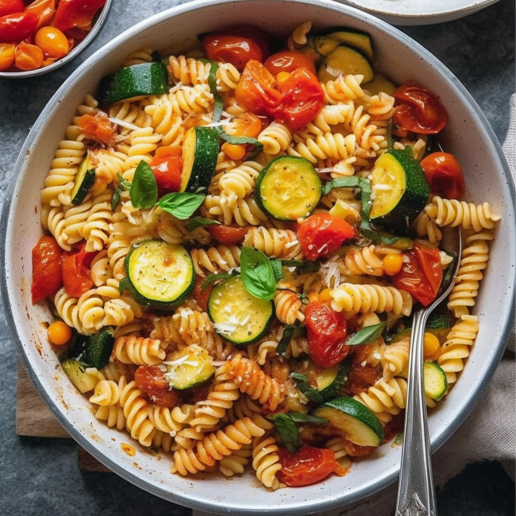 Low Carb Tomato Zucchini Fusilli
