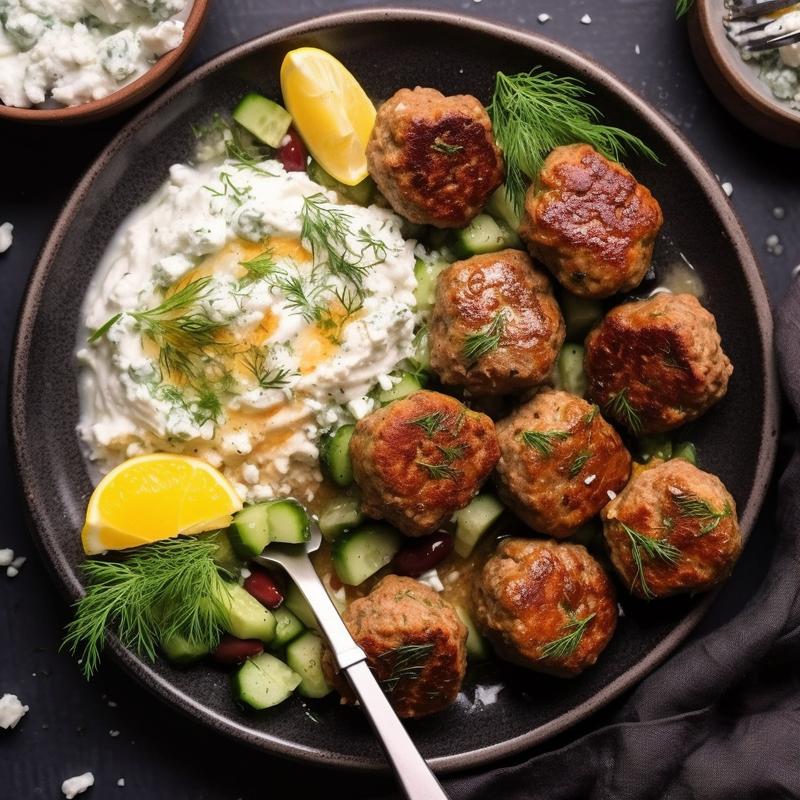 Easy Greek Beef Meatballs with Tzatziki Sauce | Low Carb & Flavorful Recipe