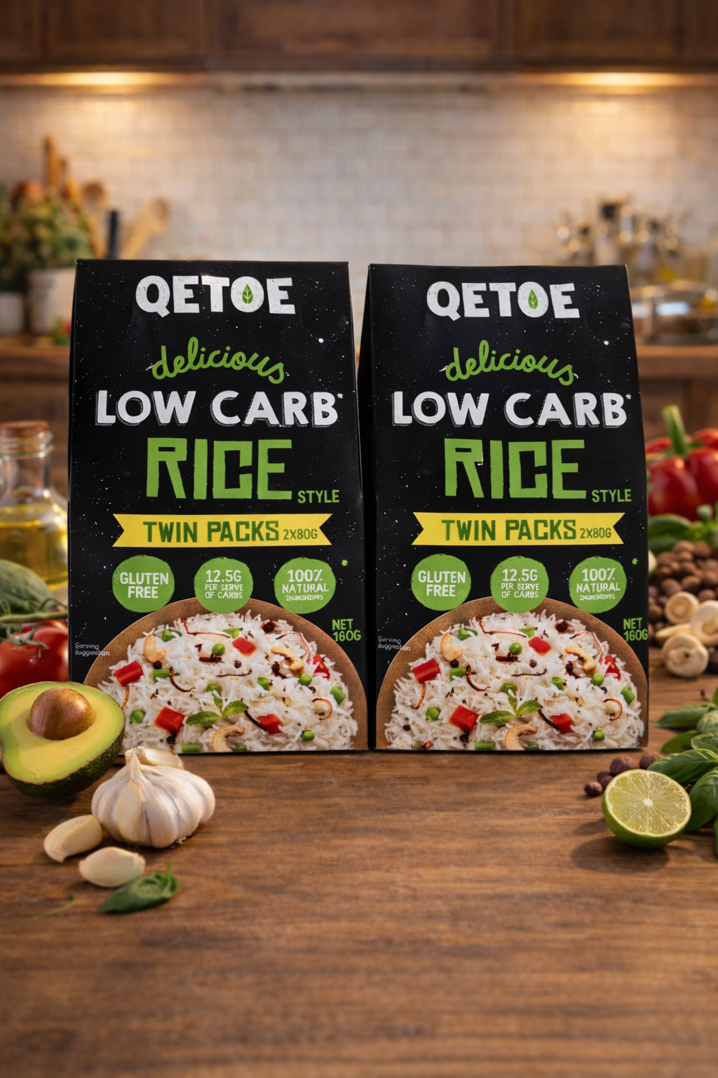 QETOE Low Carb Rice Value pack - TWIN PACKS - 2 x Qetoe Low Carb Rice 160g