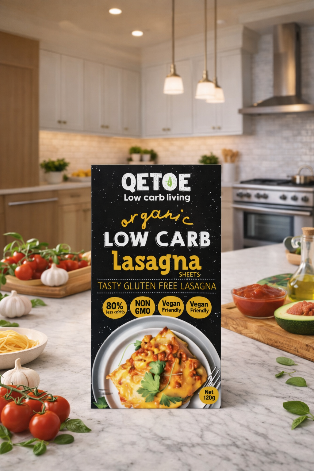 Qetoe Low Carb Lasagna Sheets 120g ( 4 x 120g Pack )