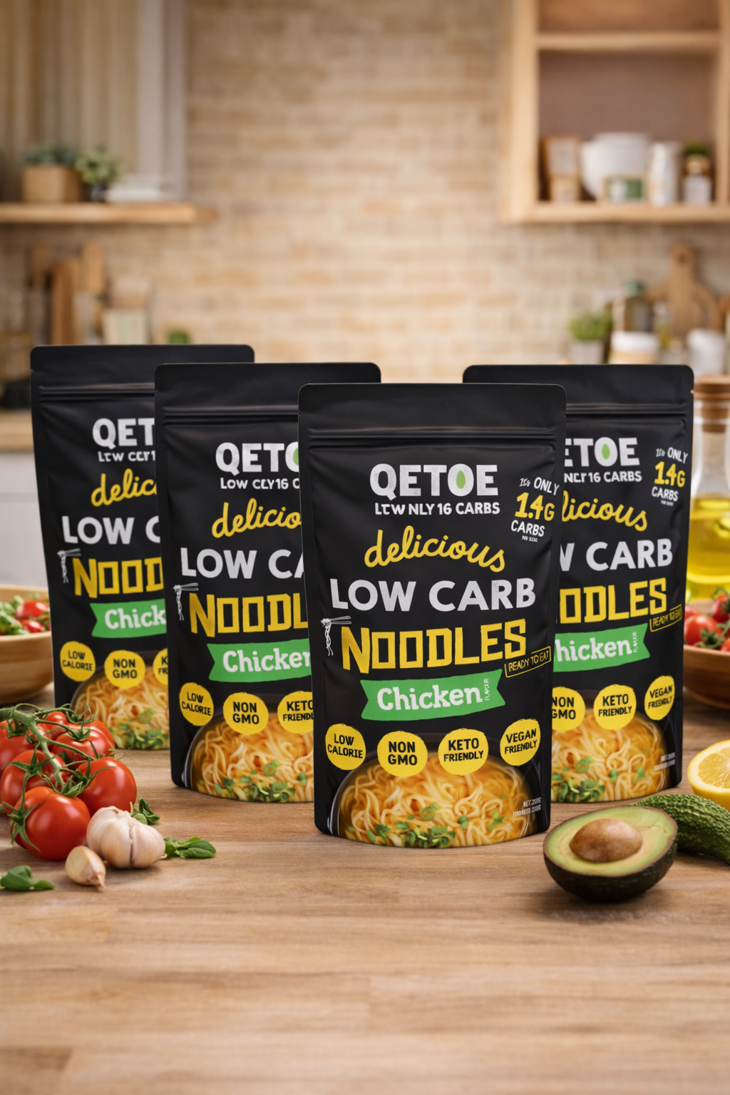 Qetoe Low Carb Chicken Noodles 4 Pack (4x250g)