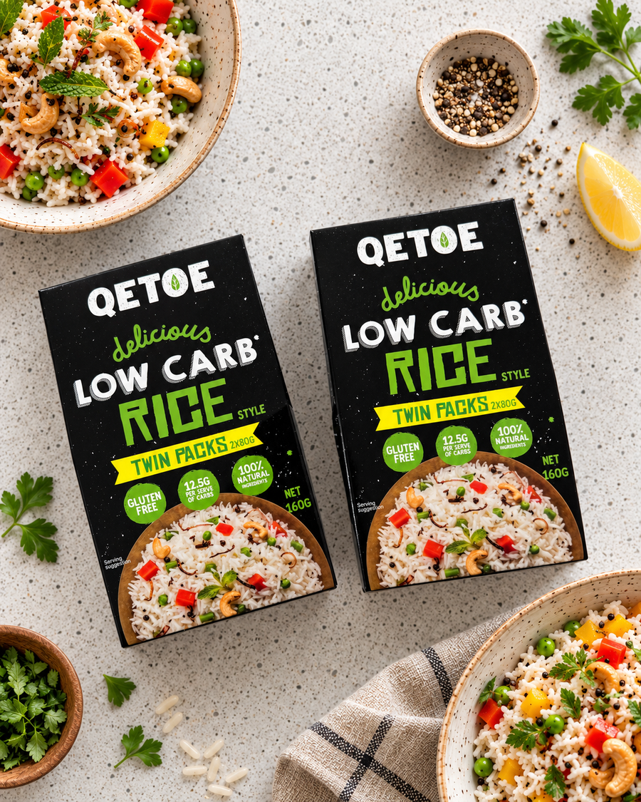 QETOE Low Carb Rice Value pack - TWIN PACKS - 2 x Qetoe Low Carb Rice 160g