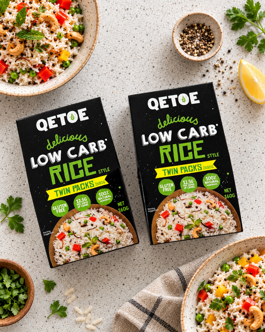 QETOE Low Carb Rice Value pack - TWIN PACKS - 2 x Qetoe Low Carb Rice 160g