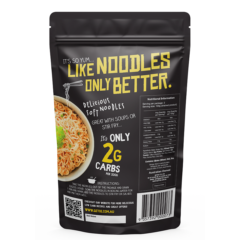 Qetoe Low Carb Noodles - 4 PACK (4 x 200g)