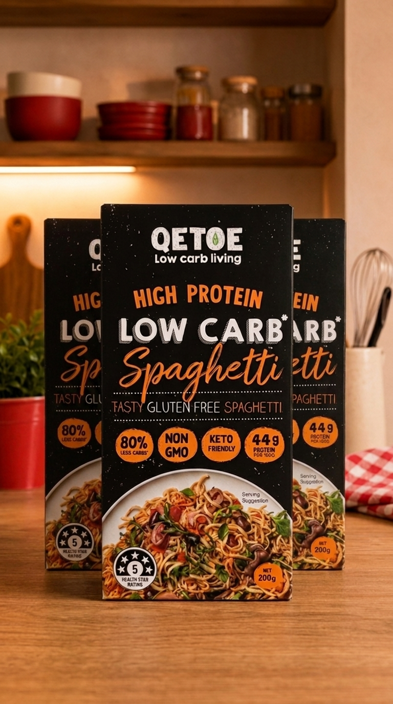 Qetoe Organic Low Carb Spaghetti - 4 x Value Pack