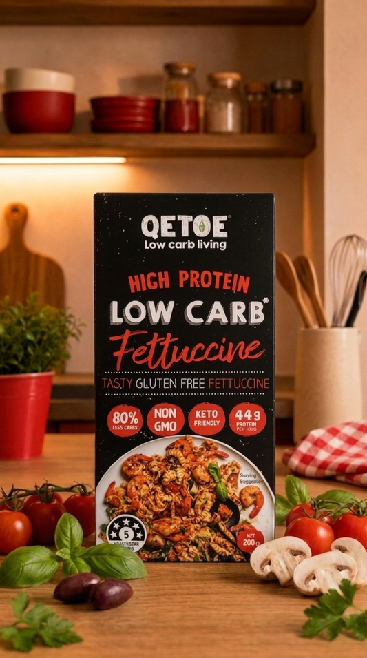 Qetoe Low Carb High Protein Gluten Free Fettucine 200g - Single pack