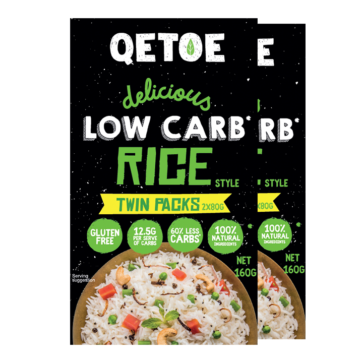 QETOE Low Carb Rice Value pack - TWIN PACKS - 2 x Qetoe Low Carb Rice 160g